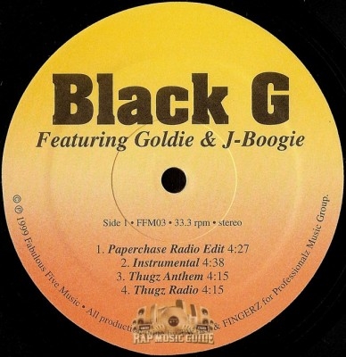 Black G - Paperchase / Thugz Anthem / Gangsta Boogie