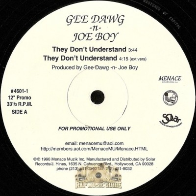 Gee Dawg 'N' Joe Boy - They Don't Understand